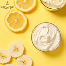Load image into Gallery viewer, Krackle Candle | Lemon Cake | 16 oz Scented Candle with Natural Crackling Wooden Wick | Poured in The USA | Lemon, Banana & Vanilla Cream Fragrance