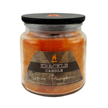 Load image into Gallery viewer, Krackle Candle | Spicy Pumpkin | 16 oz Scented Candle with Natural Crackling Wooden Wick | Poured in The USA | Pumpkin, Cinnamon & Vanilla Bean Fragrance