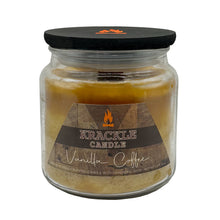 Load image into Gallery viewer, Krackle Candle | Vanilla Coffee | 16 oz Scented Candle with Natural Crackling Wooden Wick | Poured in The USA | Dark Roast Coffee & Vanilla Cream Fragrance