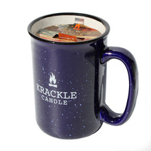 Load image into Gallery viewer, Krackle Candles | Country Store | 12 oz Scented Candle Mug with Natural Crackling Wooden Wick | USA-Poured | Reusable Coffee Mug | Rosehips, Apple, Orange & Spice Fragrance
