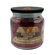 Load image into Gallery viewer, Krackle Candle | BlackBerry Bourbon | 16 oz Scented Candle with Natural Crackling Wooden Wick | Poured in The USA | Smooth Bourbon &amp; BlackBerry Basil Fragrance
