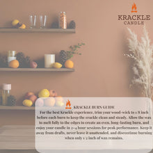 Load image into Gallery viewer, Krackle Candle | Olive Citrus | 16 oz Scented Candle with Natural Crackling Wooden Wick | Poured in The USA | Olive Blossom, Lemon Leaf &amp; Cedar Fragrance
