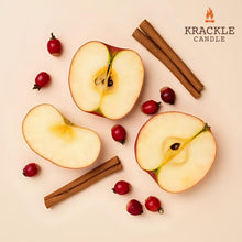 Load image into Gallery viewer, Krackle Candle | Farmhouse | 16 oz Scented Candle with Natural Crackling Wooden Wick | Poured in The USA | Rosehips, Apples &amp; Cinnamon Spice Fragrance
